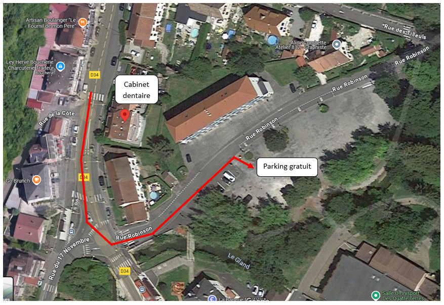 Accès parking gratuit college des quatre terres hérimoncourt cabinet dentaire